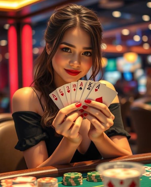 Live baccarat table with dealer interaction